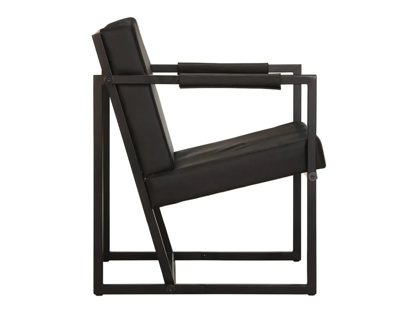 Sillón de cuero auténtico negro