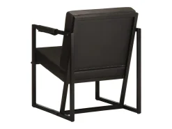 Sillón de cuero auténtico negro