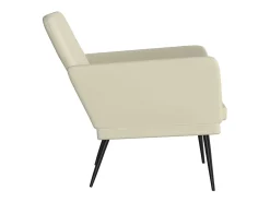Sillón de cuero sintético color crema 61x78x80 cm