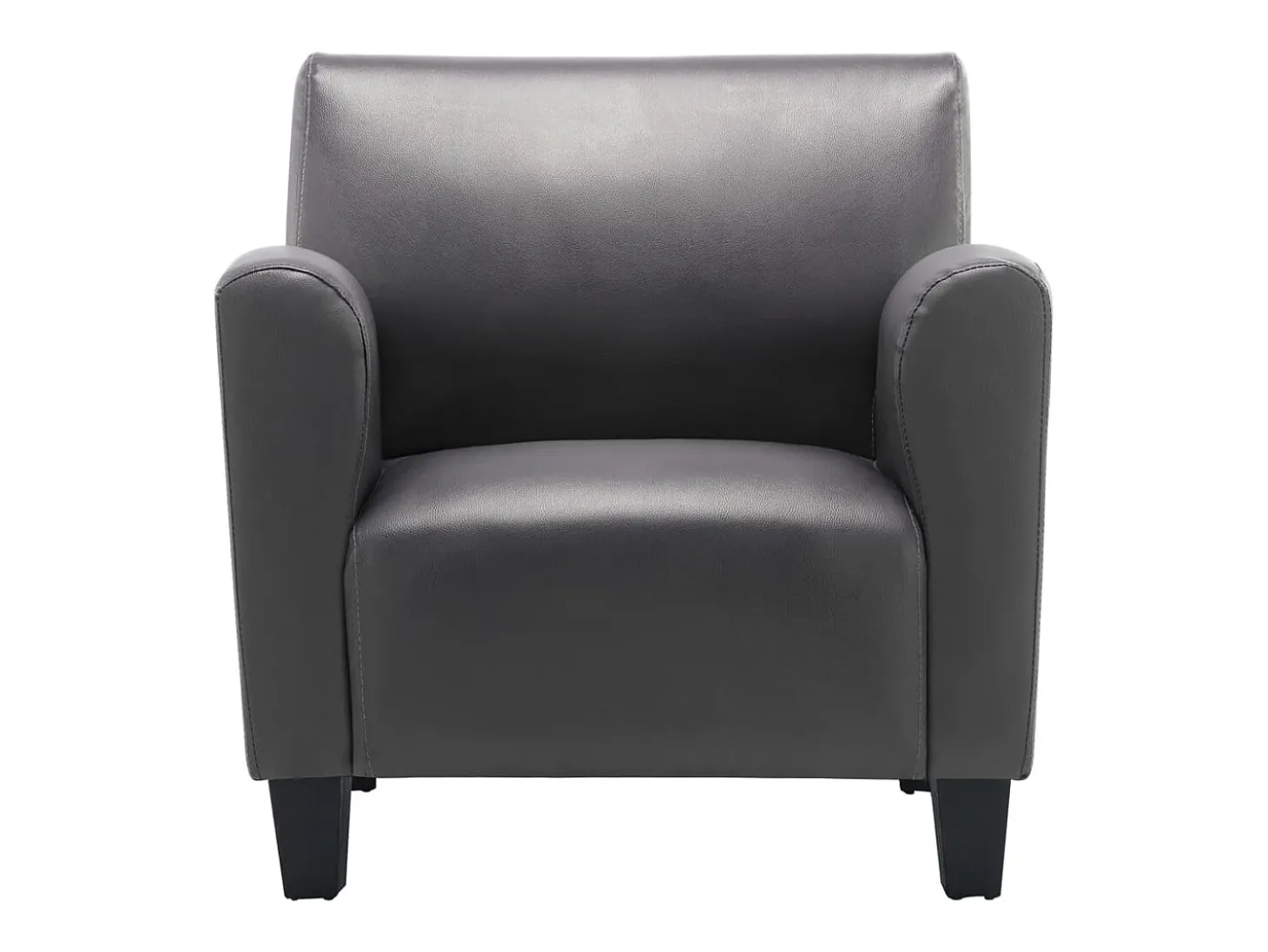 Sillón de cuero sintético gris