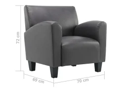Sillón de cuero sintético gris