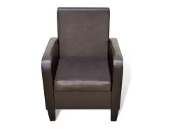 Sillón de cuero sintético marrón