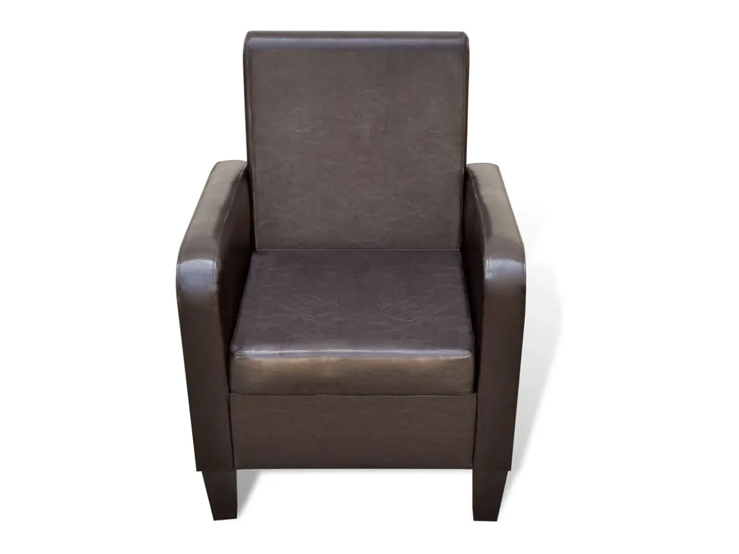 Sillón de cuero sintético marrón