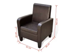 Sillón de cuero sintético marrón