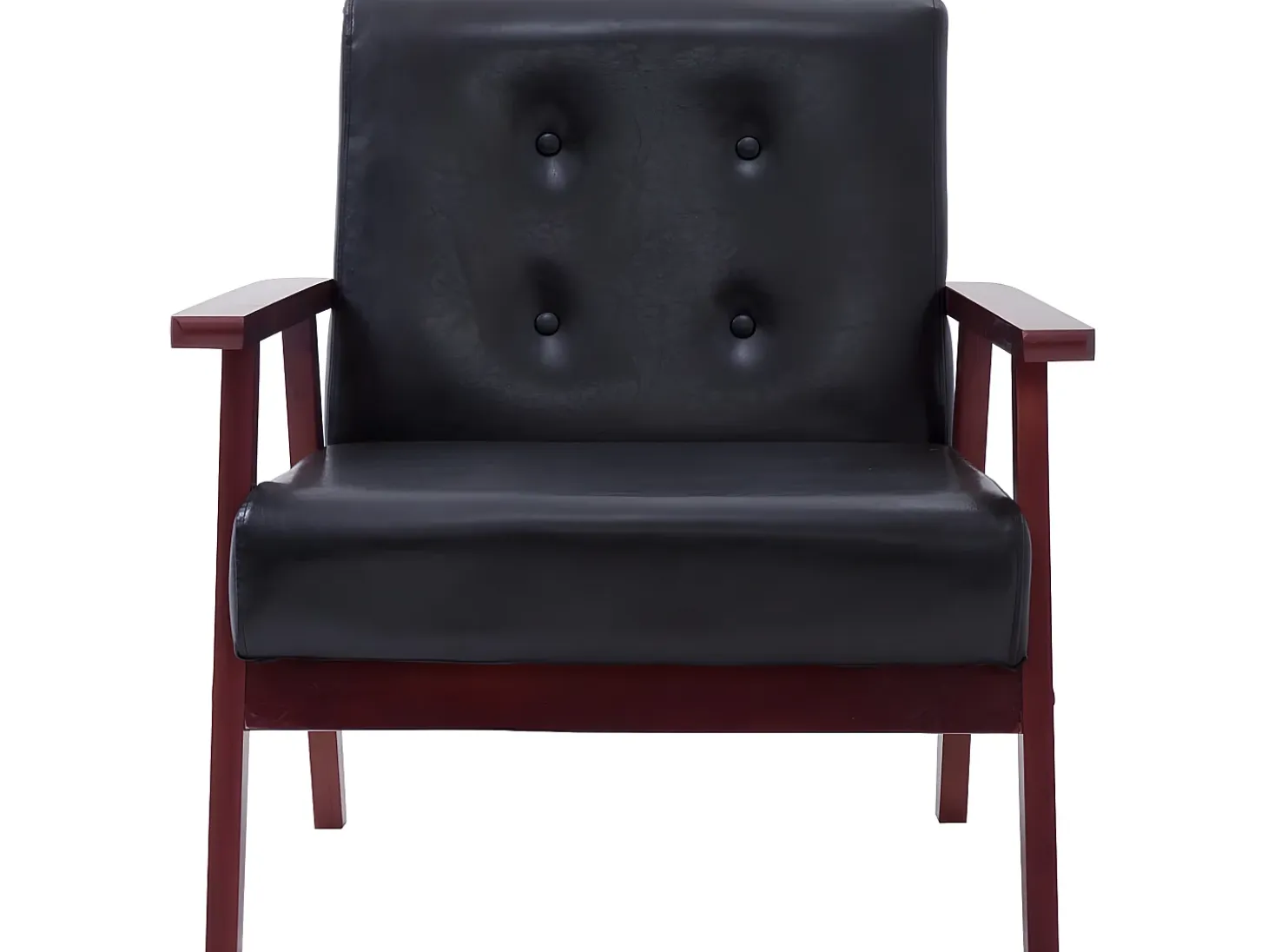 Sillón de cuero sintético negro ES60334