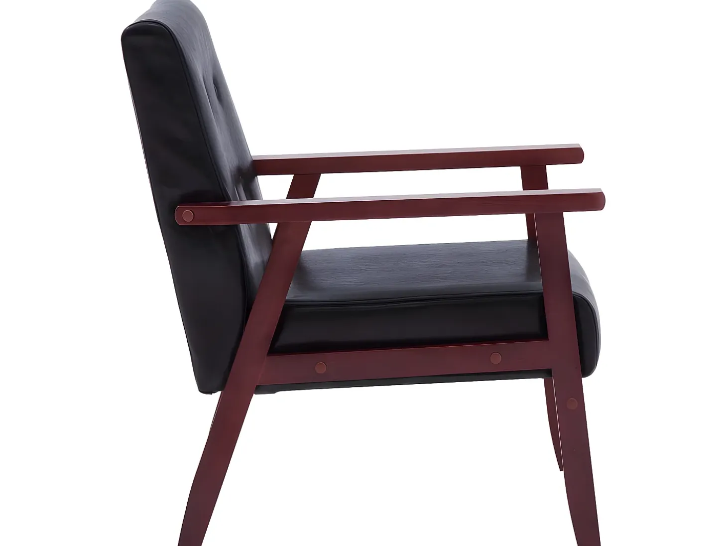 Sillón de cuero sintético negro ES60334