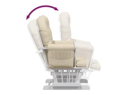 Sillón de lactancia con taburete tela blanco crema