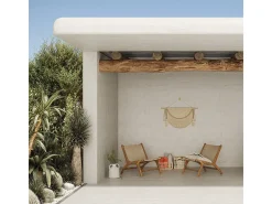 Sillón de madera de teca y ratán natural - Kilka
