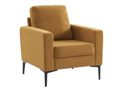 Sillón de pana y patas de metal ocre