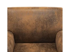 Sillón de piel de ante artificial marrón
