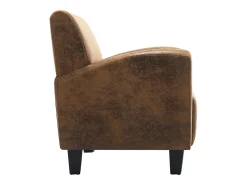 Sillón de piel de ante artificial marrón