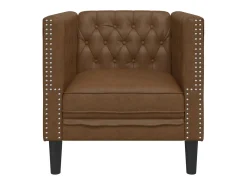 Sillón de piel de ante sintético marrón