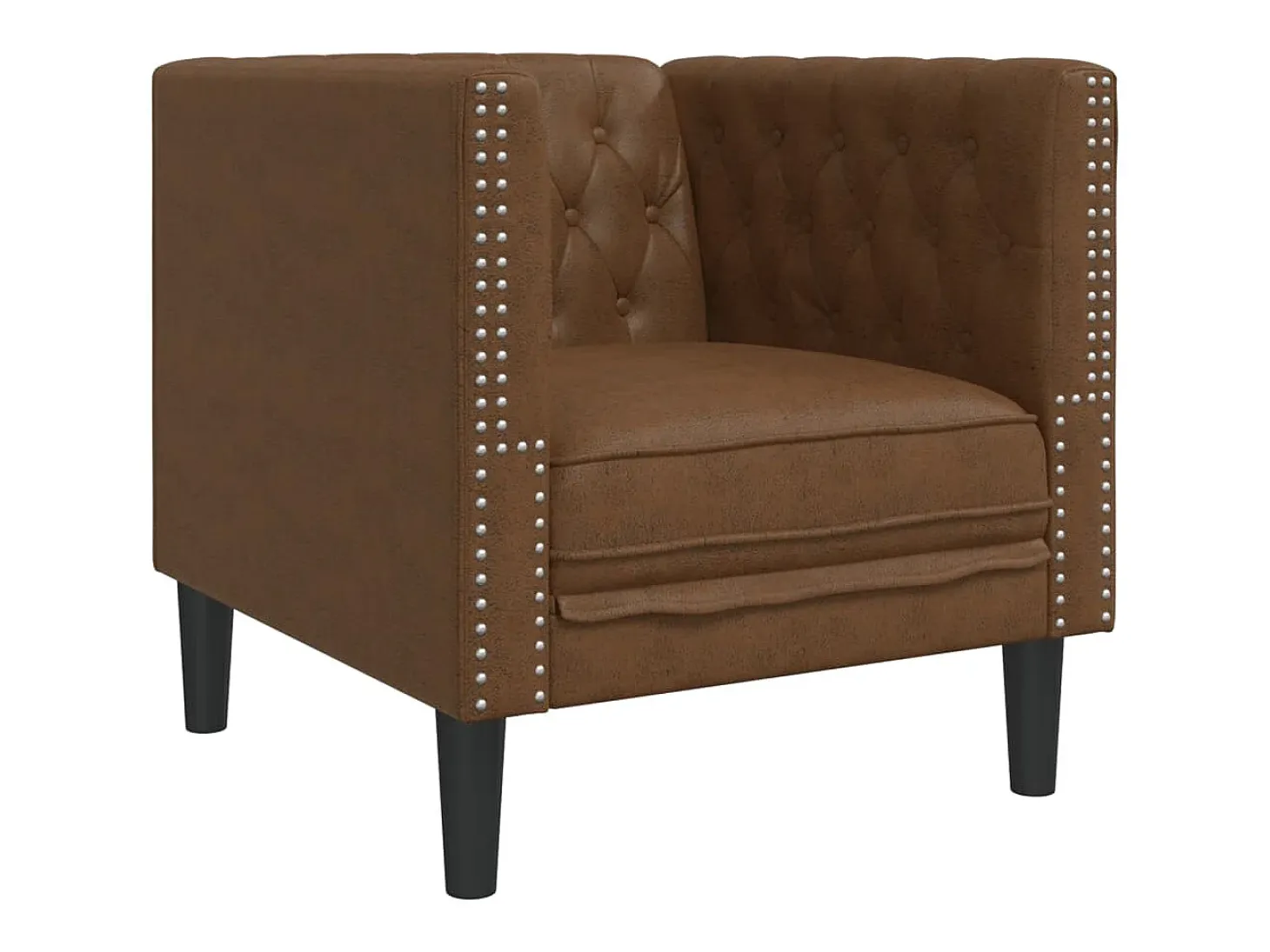 Sillón de piel de ante sintético marrón