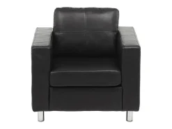 Sillón de piel sintética en color negro Largo 84 cm ACKLEY