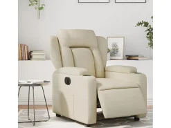 Sillón de relax | Silla | Sillón reclinable eléctrico de cuero sintético crema SHL3070
