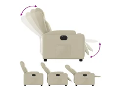 Sillón de relax | Silla | Sillón reclinable eléctrico de cuero sintético crema SHL3070