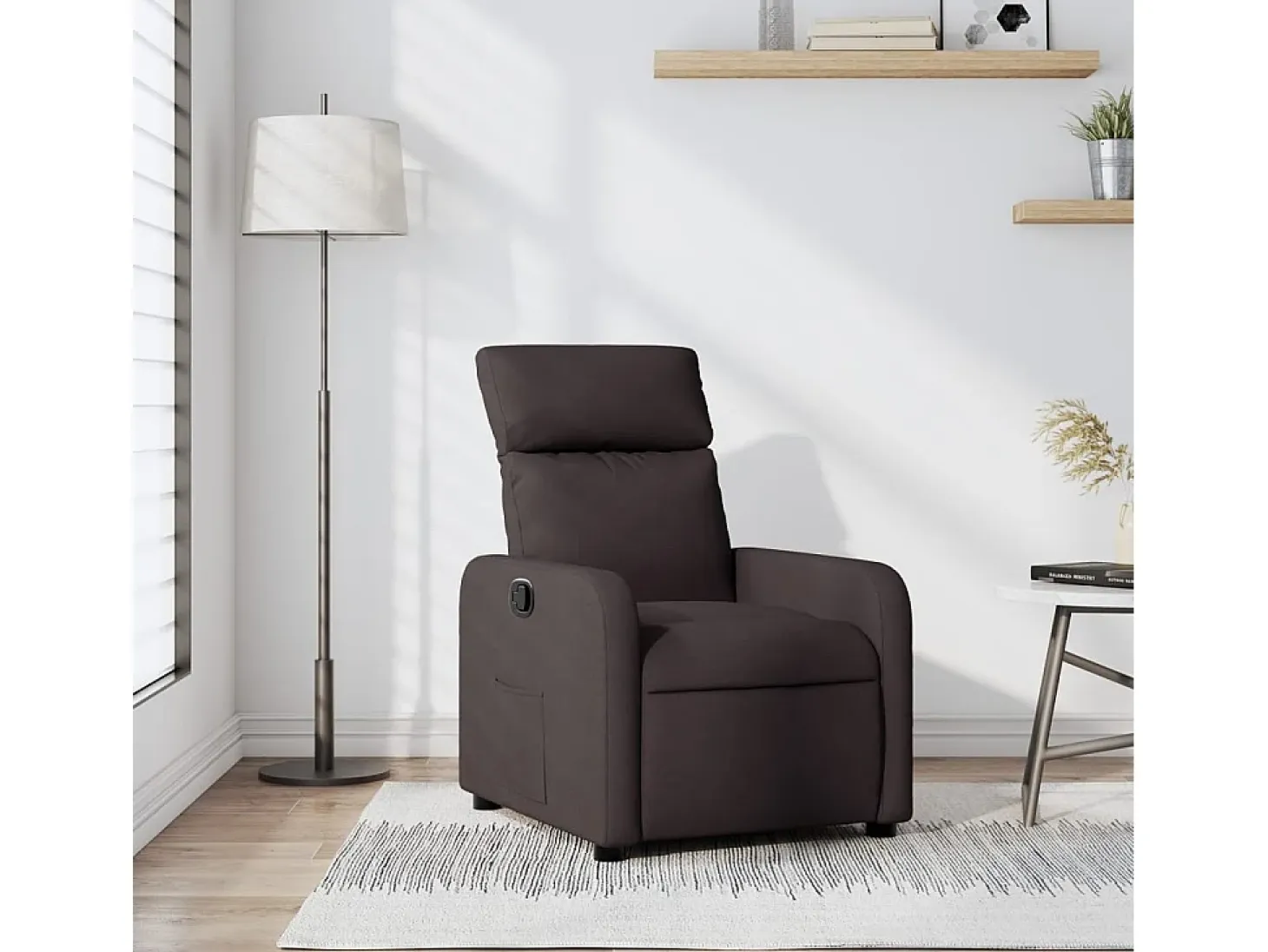 Sillón de relax | Silla | Sillón reclinable de tela marrón oscuro SHL6057