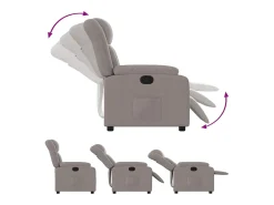 Sillón de relax | Silla | Sillón reclinable de tela gris taupe SHL8517