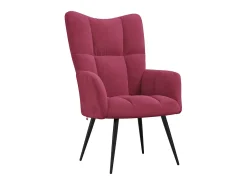 Sillón de relax | Silla de relax con taburete terciopelo rojo tinto SHL3204