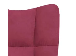 Sillón de relax | Silla de relax con taburete terciopelo rojo tinto SHL3204