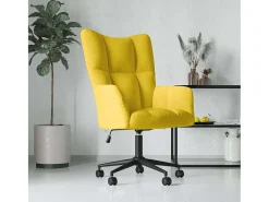 Sillón de relax | Silla de relax de terciopelo amarillo mostaza SHL8519