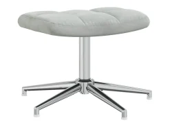 Sillón de relax | Silla de relax con taburete terciopelo gris claro SHL7490