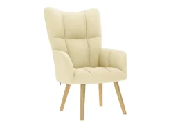 Sillón de relax | Silla de relax de tela color crema SHL3471