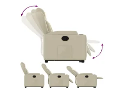 Sillón de relax | Sillón reclinable elevable cuero artificial color crema SHL4404