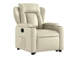 Sillón de relax | Sillón reclinable elevable cuero artificial color crema SHL4404