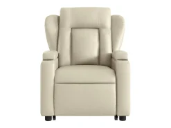 Sillón de relax | Sillón reclinable elevable cuero artificial color crema SHL4404