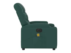 Sillón de relax | Sillón reclinable de masaje eléctrico tela verde oscuro SHL7306