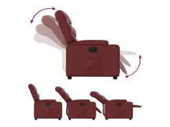 Sillón de relax | Sillón reclinable de cuero sintético rojo tinto SHL3354