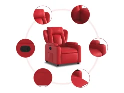 Sillón de relax | Sillón reclinable de cuero sintético rojo SHL2699