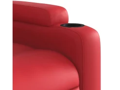 Sillón de relax | Sillón reclinable de cuero sintético rojo SHL2699