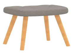 Sillón de relax con reposapiés de tela gris taupé