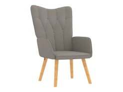 Sillón de relax con reposapiés de tela gris taupé
