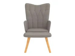 Sillón de relax con reposapiés de tela gris taupé