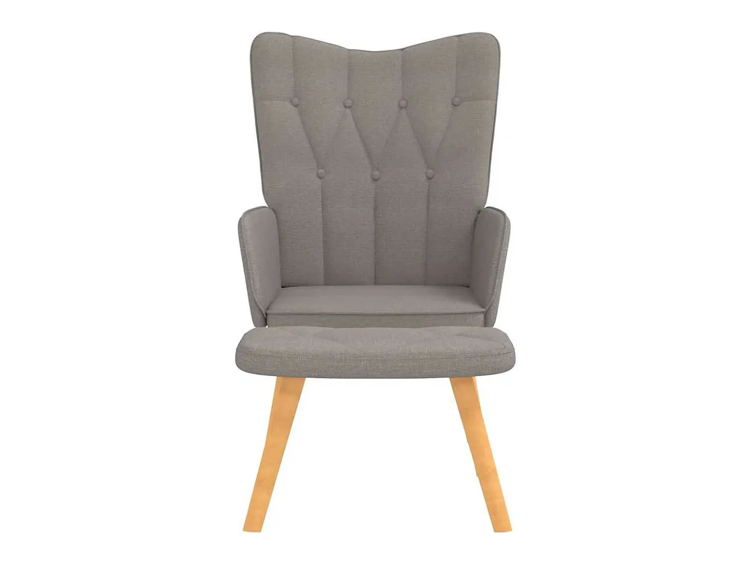 Sillón de relax con reposapiés de tela gris taupé