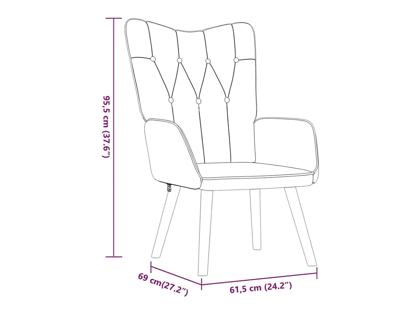 Sillón de relax con reposapiés de tela gris taupé
