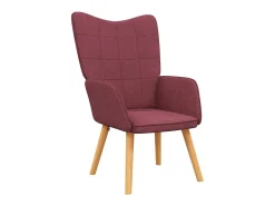 Sillón de relax con reposapiés tela rojo tinto