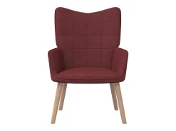 Sillón de relax con reposapiés tela rojo tinto