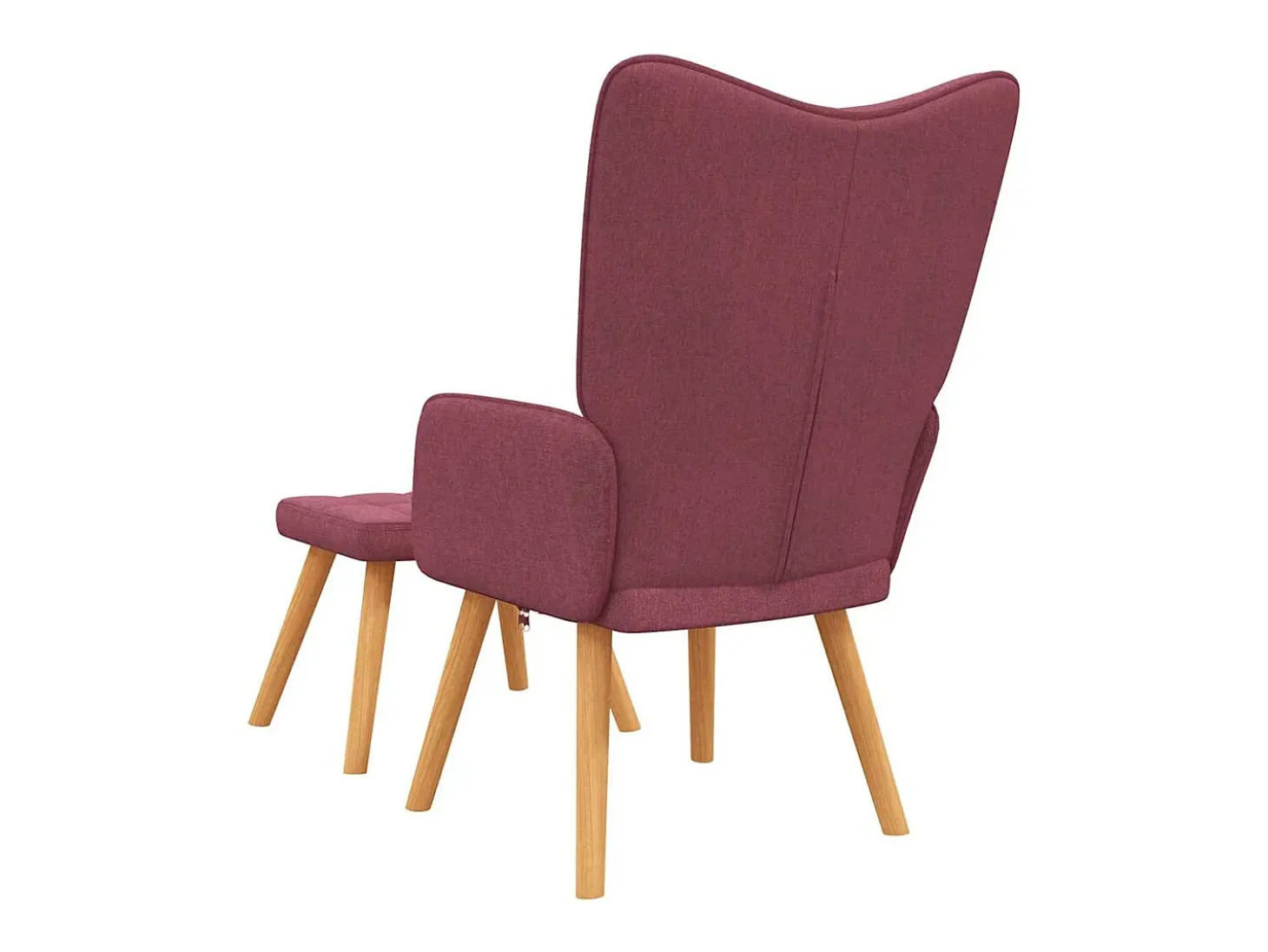 Sillón de relax con reposapiés tela rojo tinto