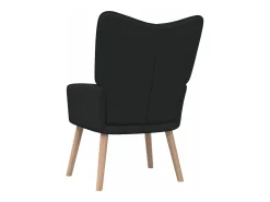 Sillón de relax con reposapiés tela negro