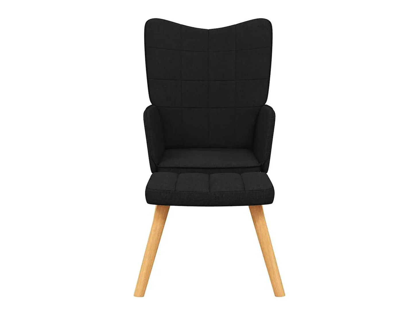 Sillón de relax con reposapiés tela negro