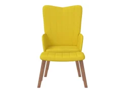 Sillón de relax con taburete terciopelo amarillo mostaza