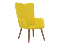 Sillón de relax con taburete terciopelo amarillo mostaza