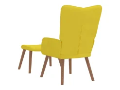 Sillón de relax con taburete terciopelo amarillo mostaza