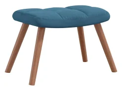 Sillón de relax con taburete terciopelo azul