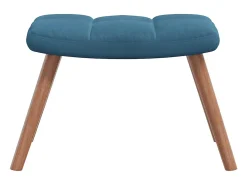 Sillón de relax con taburete terciopelo azul