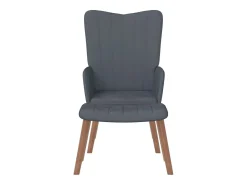 Sillón de relax con taburete terciopelo gris oscuro